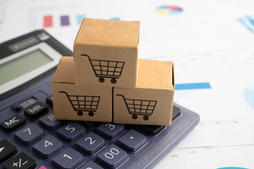 Boxes on top of a calculator