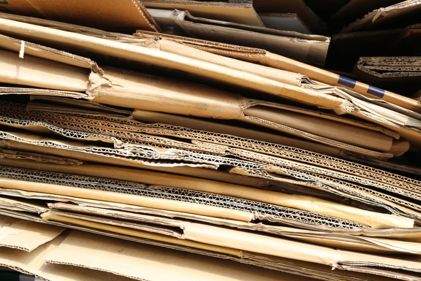 A pile of flatten boxes_id398986339