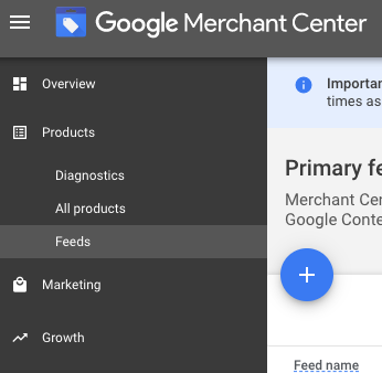 Add a feed to Google Merchant Center