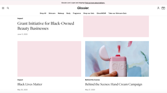 Glossier took a content-first approach